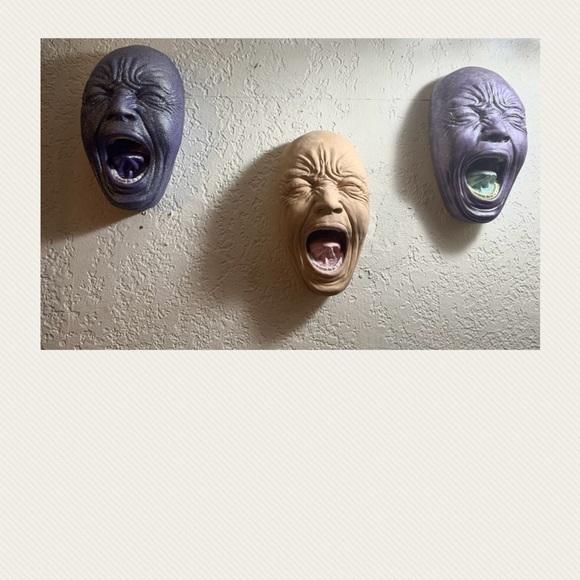 X3 (3) Screaming faces hand painted - asking price is firm - Picture 13 of 16